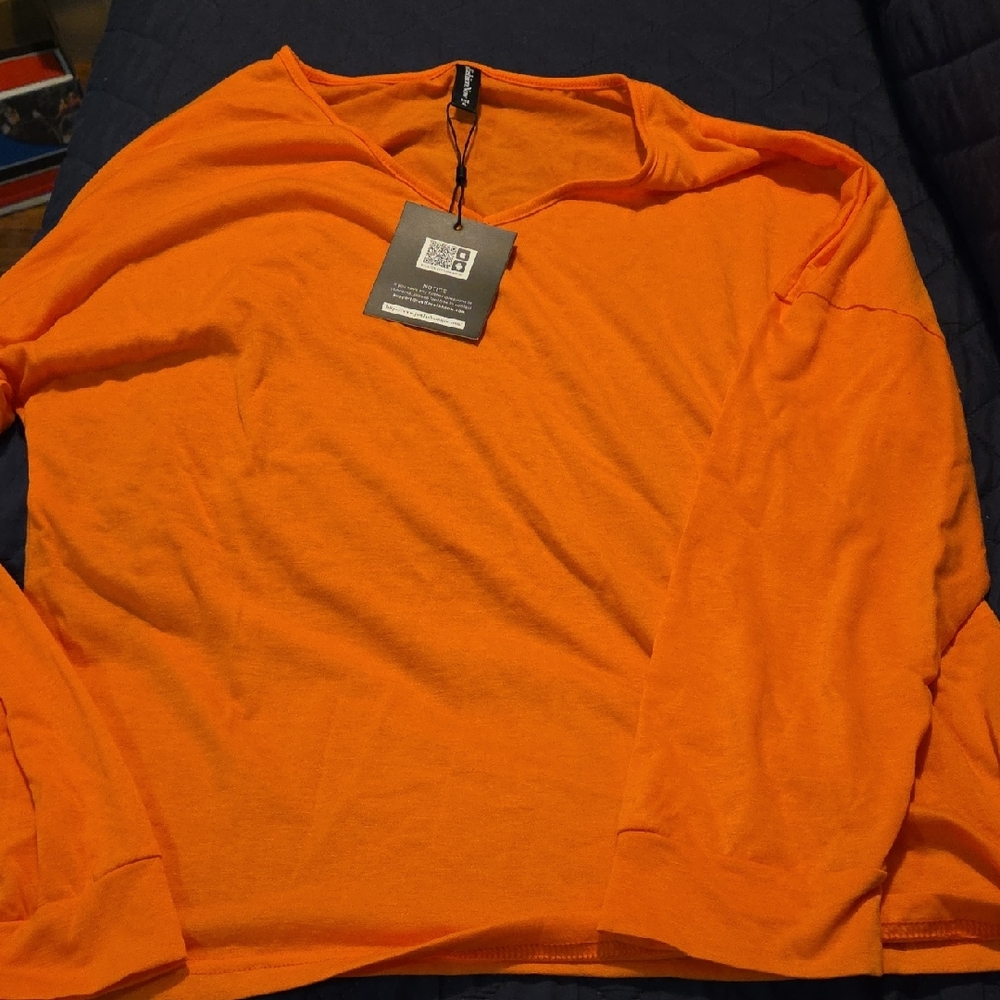 Just Fashion Now Vibrant Orange Long Sleeve Women's Top